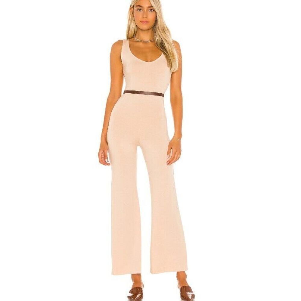 Indah Jumpsuit Size 1 Small Hazy Play Suit In Sandstone Beige Wide Leg Boho NEW